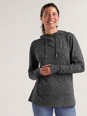 Title Nine Cabrillo Hoodie Charcoal Heather Patterned Size M